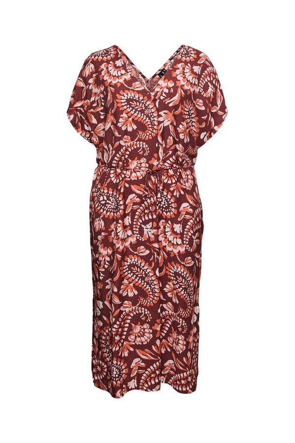 Vero Moda Curve Vestido curto decote em bico tamanho grande Castanho