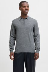 Jack & Jones Polo de malha merino Cinzento