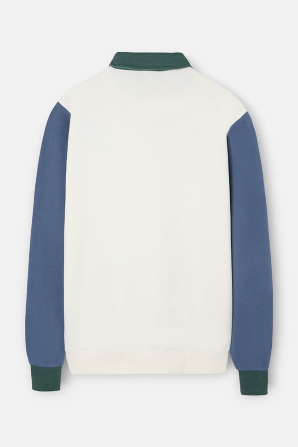 Silbon Sweatshirt com fecho-éclair pela meia Ecru