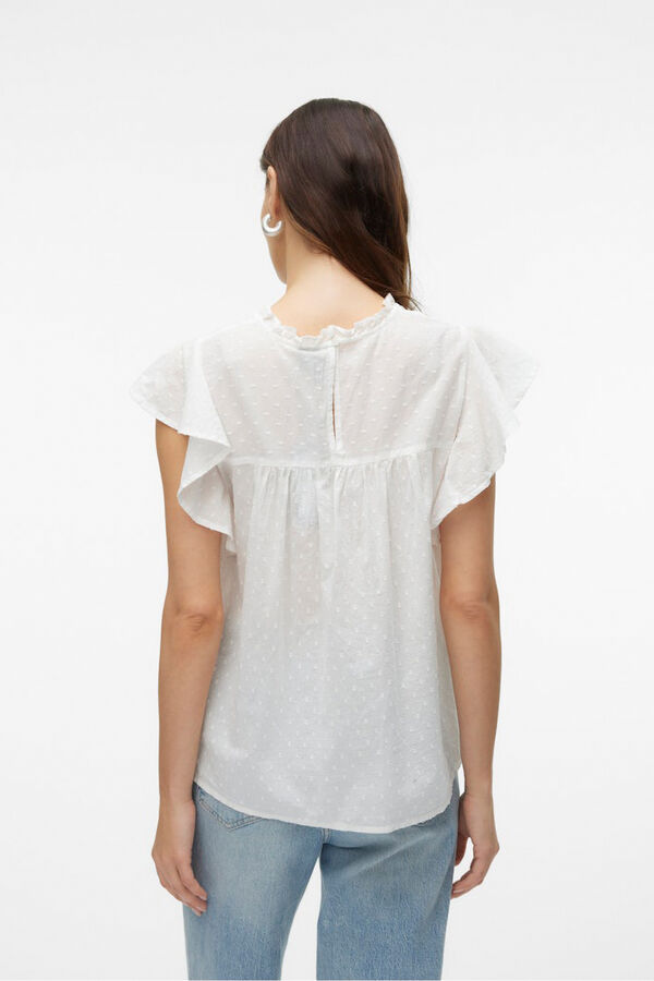 Vero Moda Fluid round neck blouse White