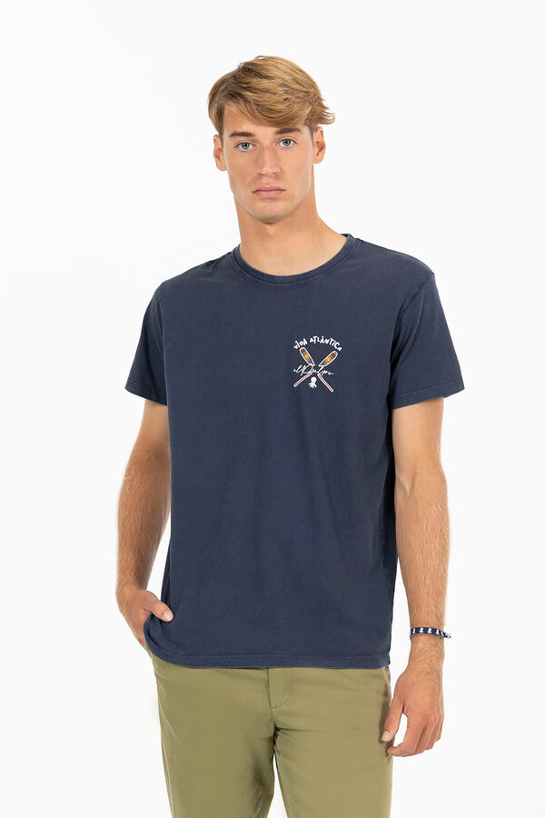 elPulpo Camiseta étnica com estampado de remo  Azul