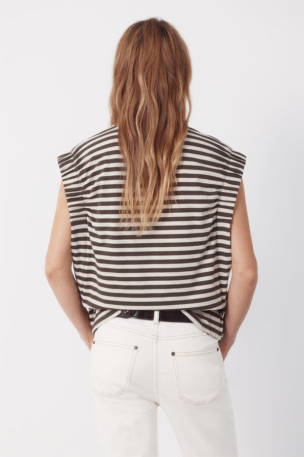 Cortefiel T-shirt with gathered armholes Brown