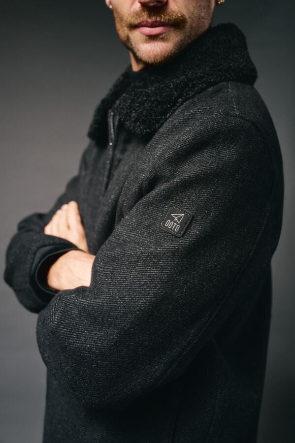 OOTO Casaco de lã borrego Cinzento