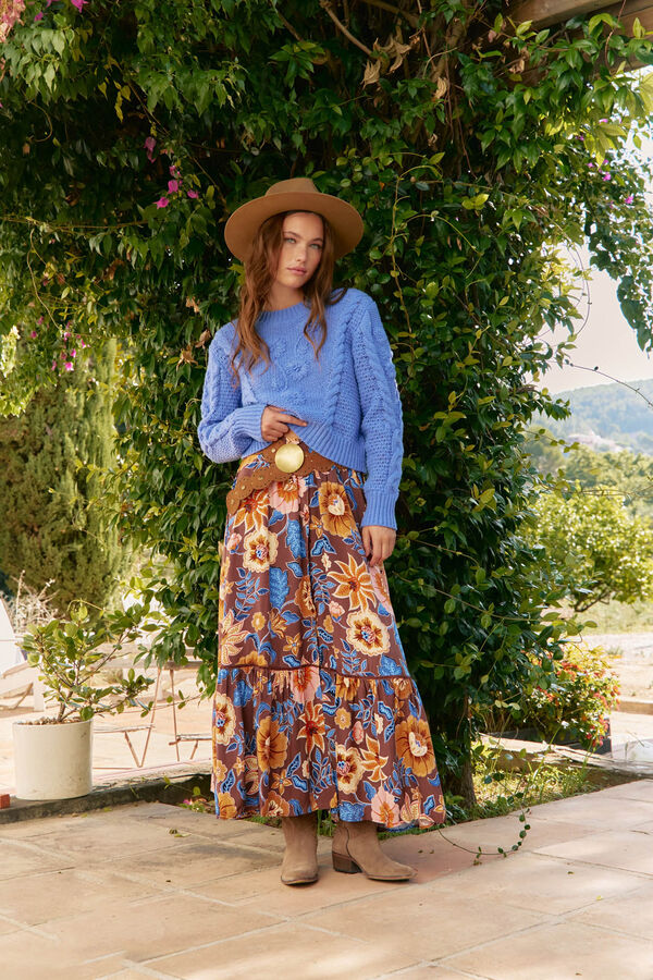 Jaase Saia Daphne com estampado de terra Multicolorido