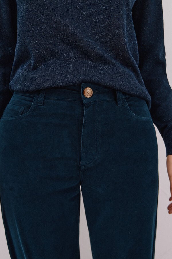 Cortefiel Pantalones Marine Velvet Blue