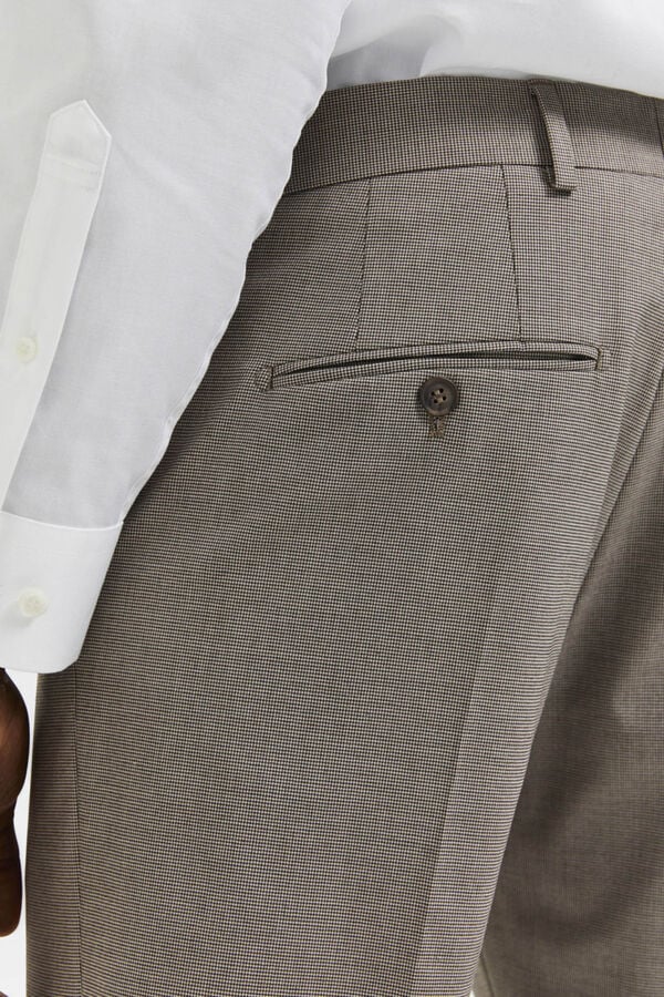 Cortefiel Slim fit textured suit trousers Brown