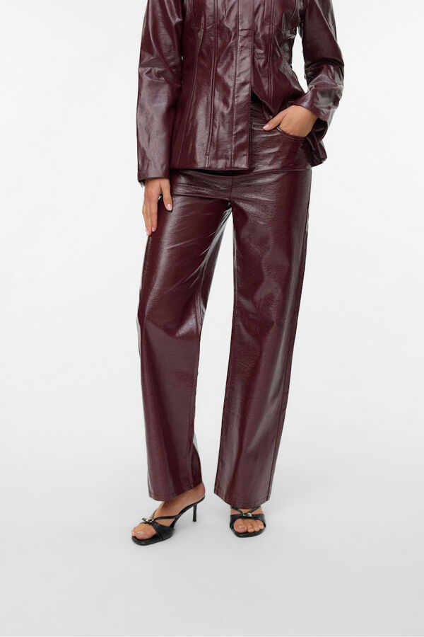 Vero Moda Calça enceradas brilhantes Roxo
