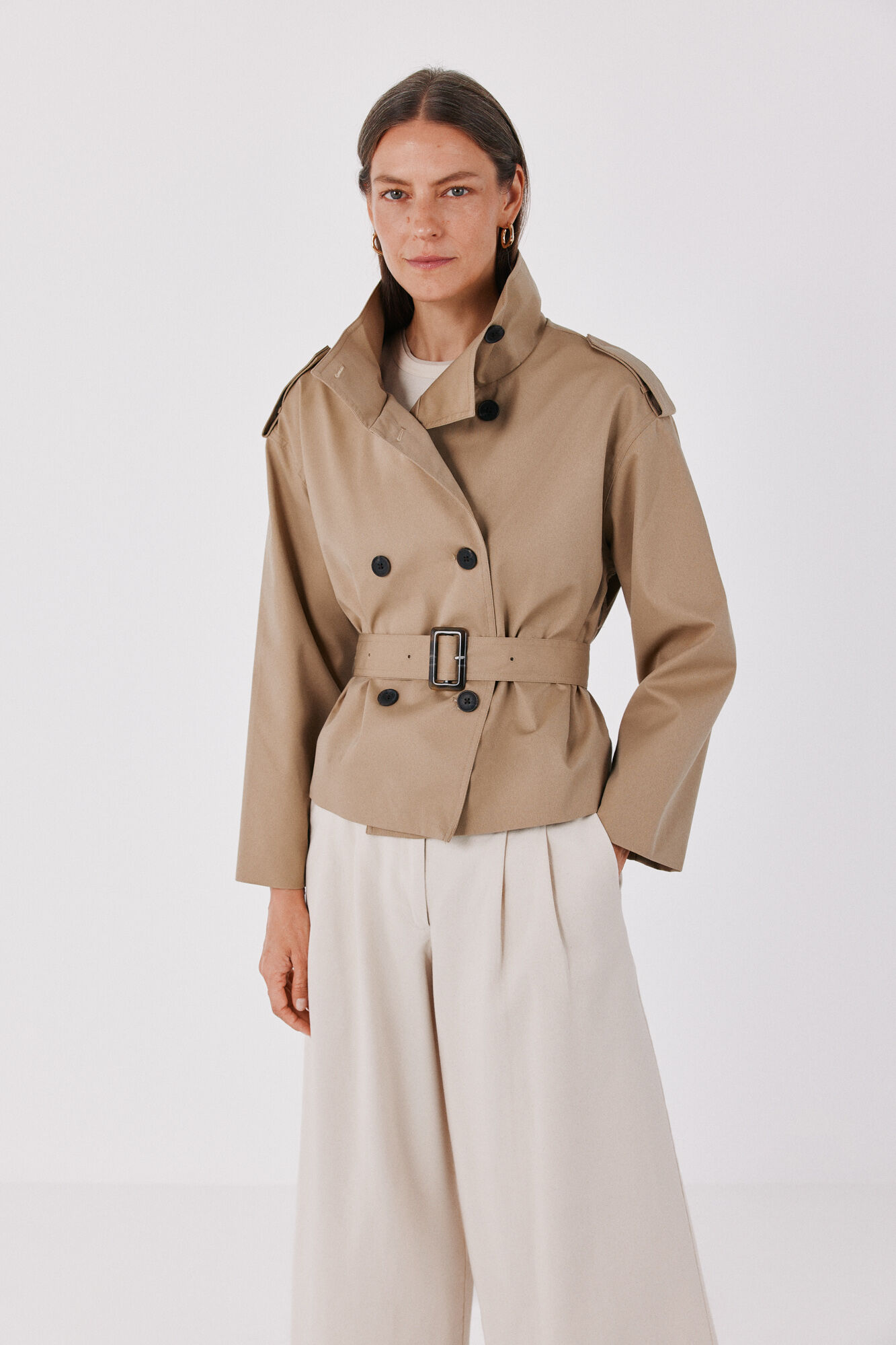 Cortefiel Short belted trench