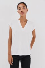 Cortefiel Flowy satin blouse White