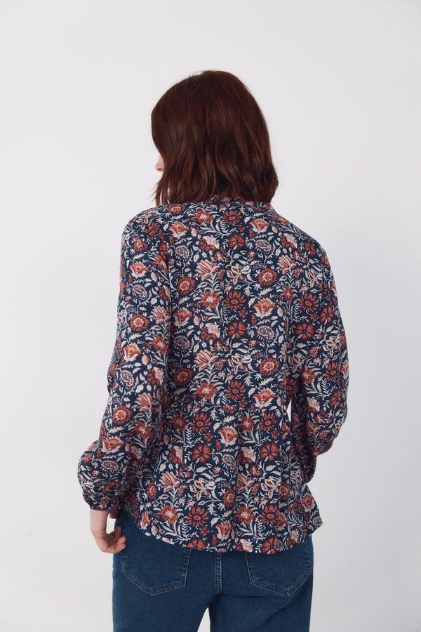 Cortefiel Padded mandarin blouse Multicolour