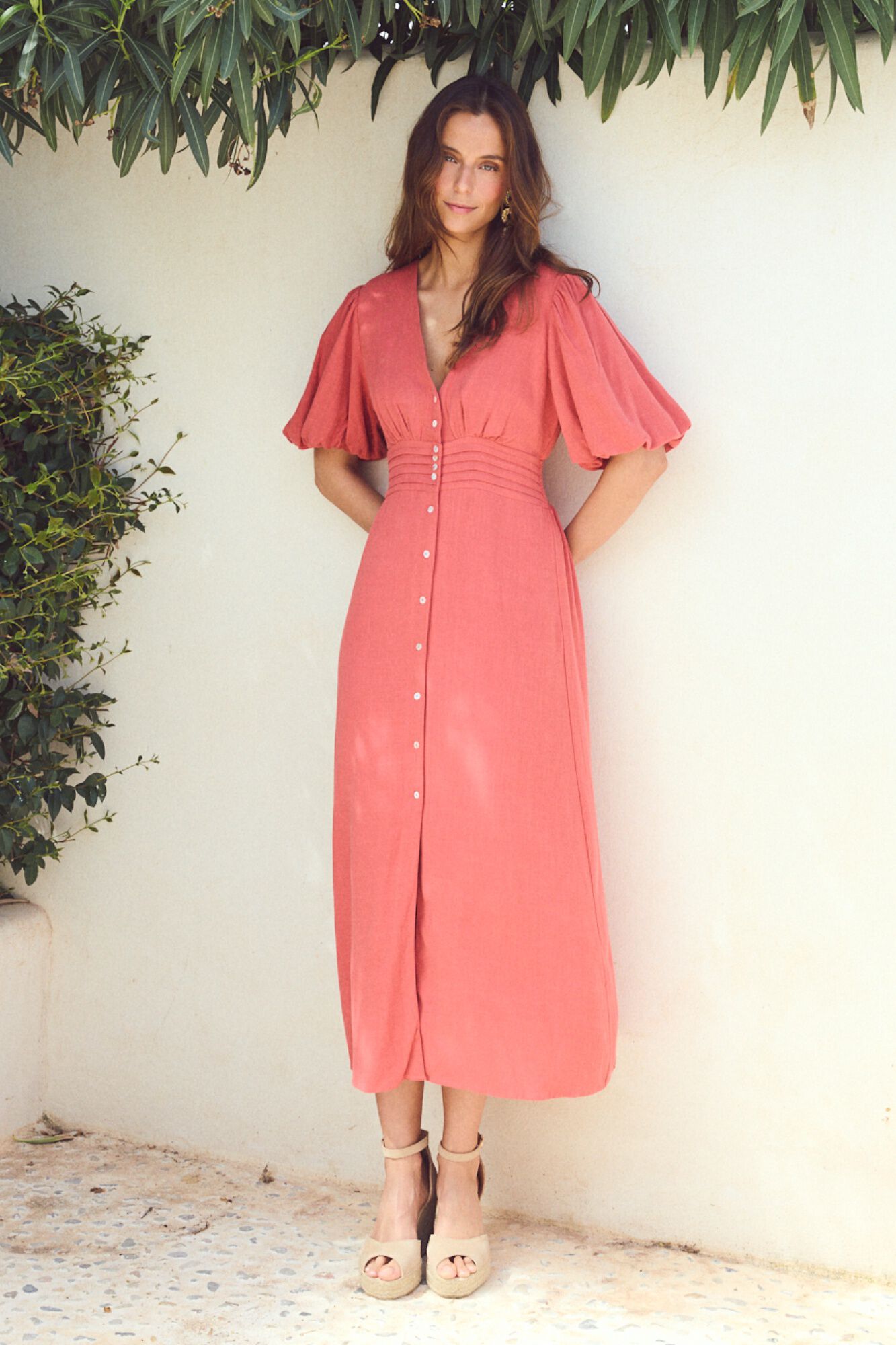 Pol&iacute;n Et Moi Vestido em linho Yvonne