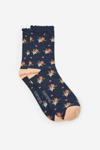 Cortefiel Floral socks Navy