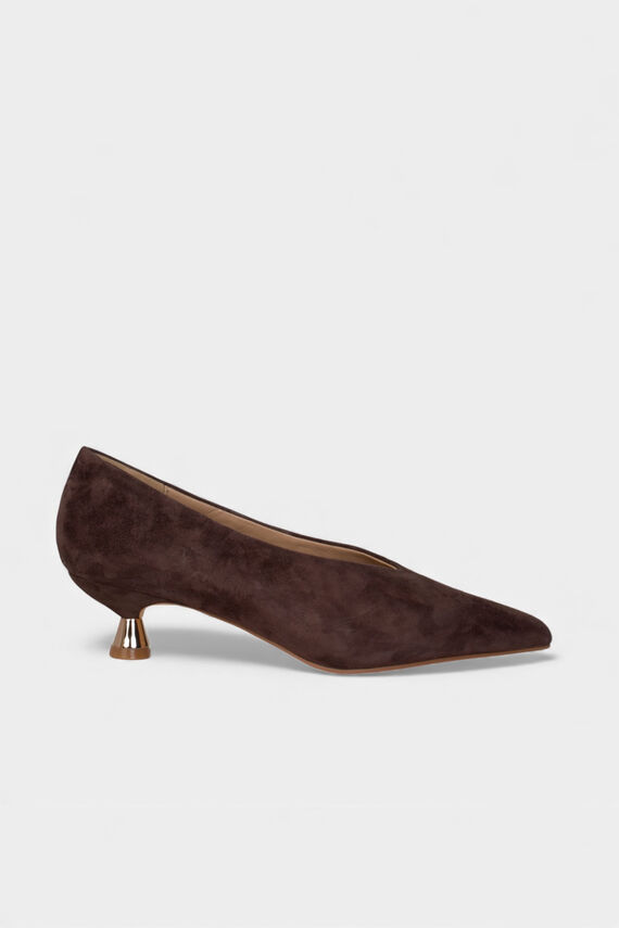 Zapato tacón chupete de ante