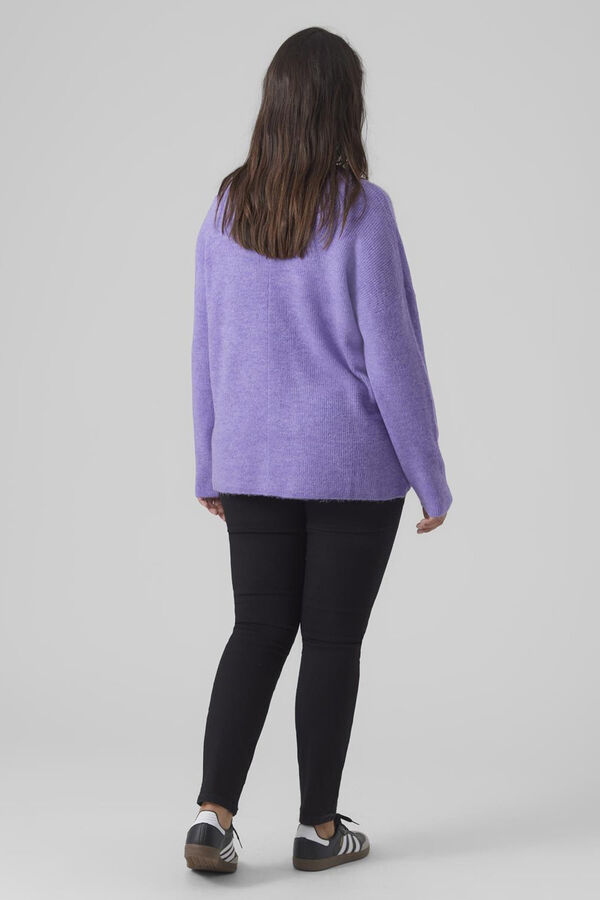 Vero Moda Curve Camisola de malha gola em bico tamanho grande  Roxo