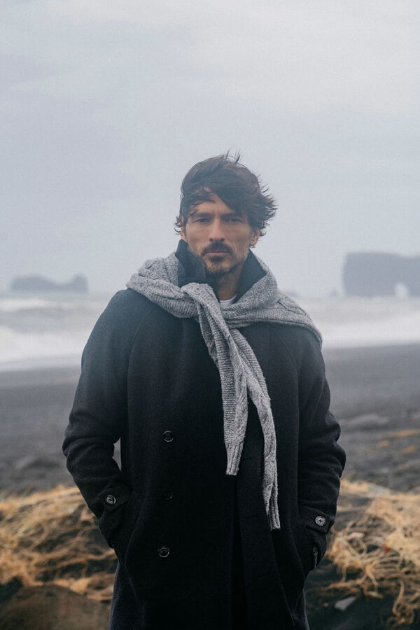 OOTO Sobretudo cruzado de lã Cinzento