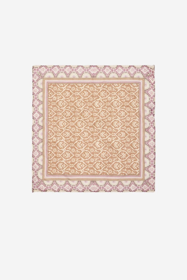 Cortefiel Printed cotton bandana Printed brown