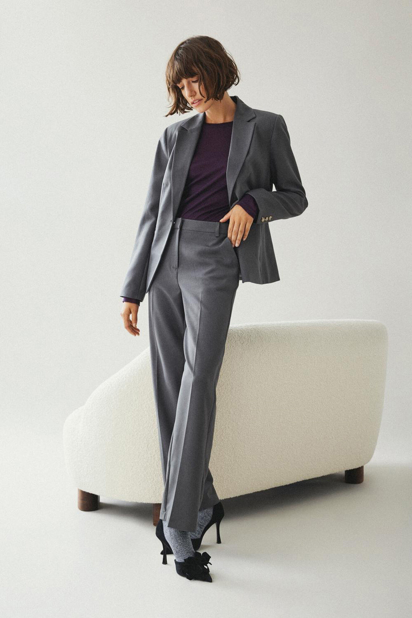 Pantalon de vestir recto Pantalones de mujer Cortefiel