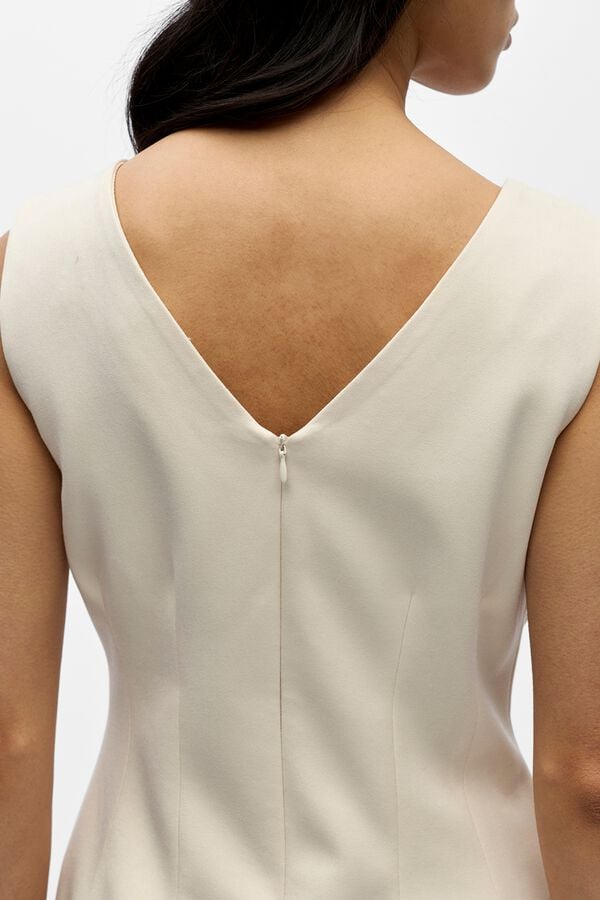 Object Sleeveless peplum top Beige