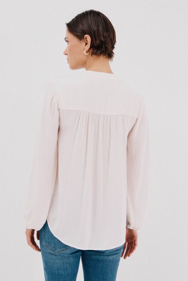 Cortefiel Blusa satinada fluida Blanco