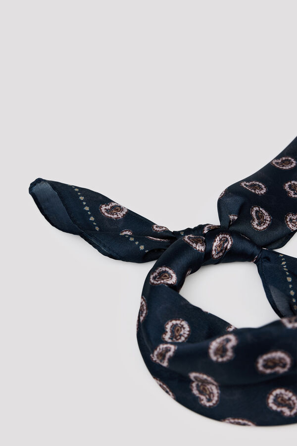 Cortefiel Bandana satinada paisley Estampado azul
