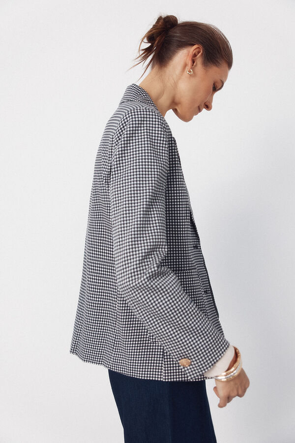 Cortefiel Piqu&eacute;-knit blazer Printed white