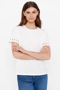 Cortefiel T-shirt fita floral Branco