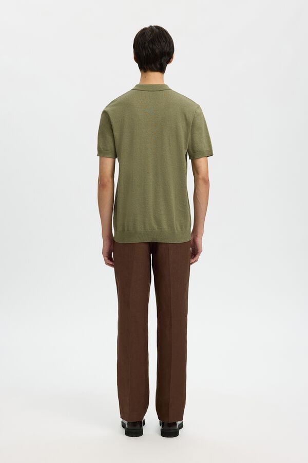 Selected Polo manga curta em malha Verde