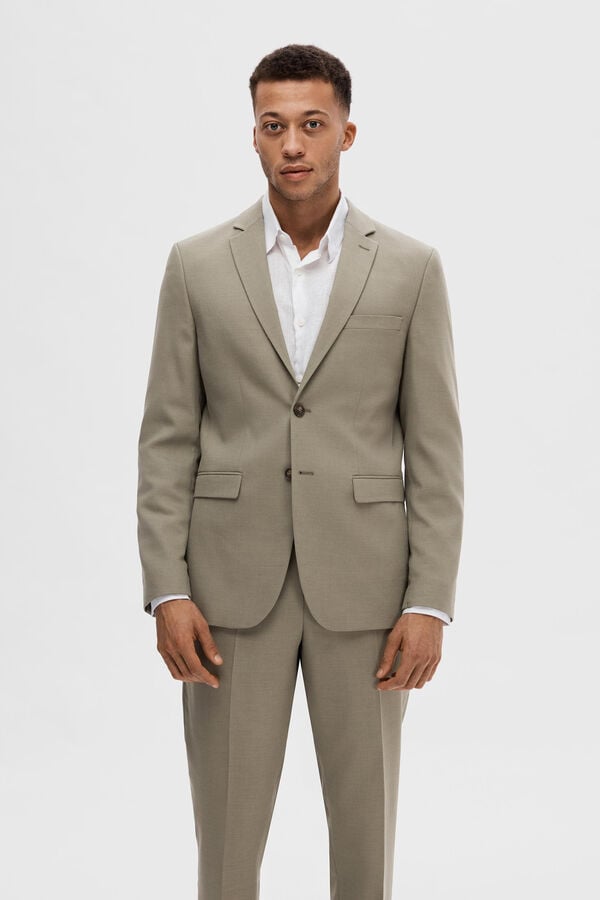 Cortefiel Slim fit suit jacket made with wool Grey