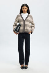 Selected Casaco de malha de gola em bico de alpaca e lã Cinzento