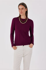 Cortefiel Round neck jumper Maroon