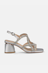 Alma en Pena Sand&aacute;lia de pedraria de tiras finas Cinzento