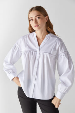 Cortefiel Camisa oversize algodón Blanco