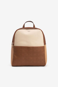 Cortefiel Combined perforated backpack  Beige