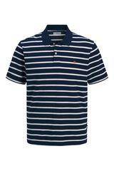 Jack & Jones Polo em algod&atilde;o &agrave;s riscas Azul