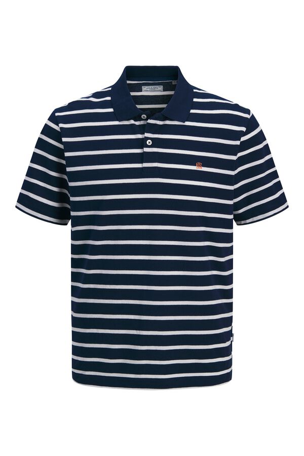 Jack & Jones Polo em algod&atilde;o &agrave;s riscas Azul