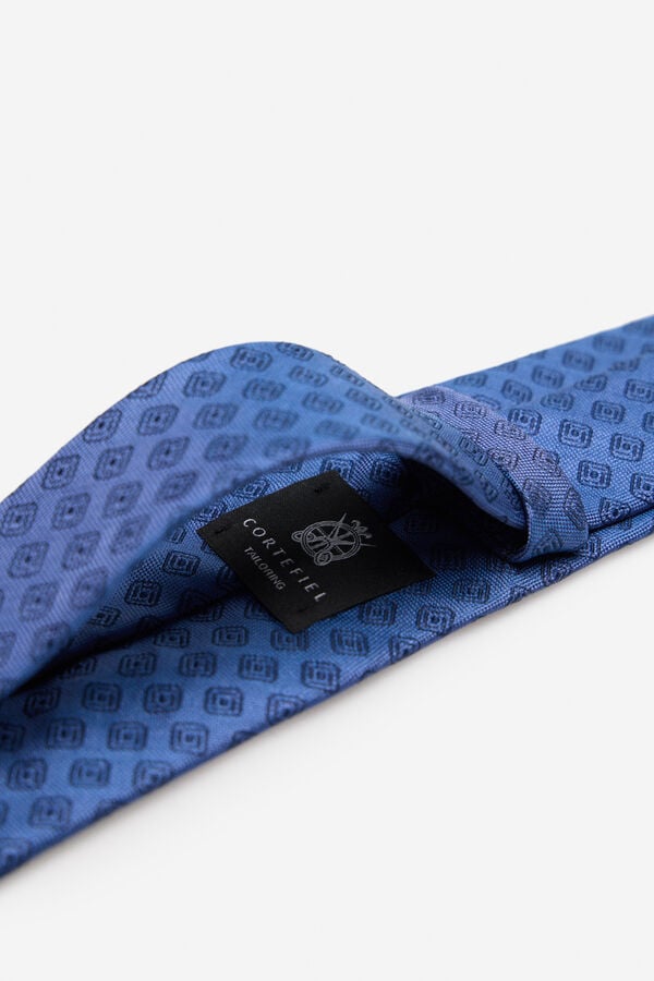 Cortefiel Natural silk tie Blue
