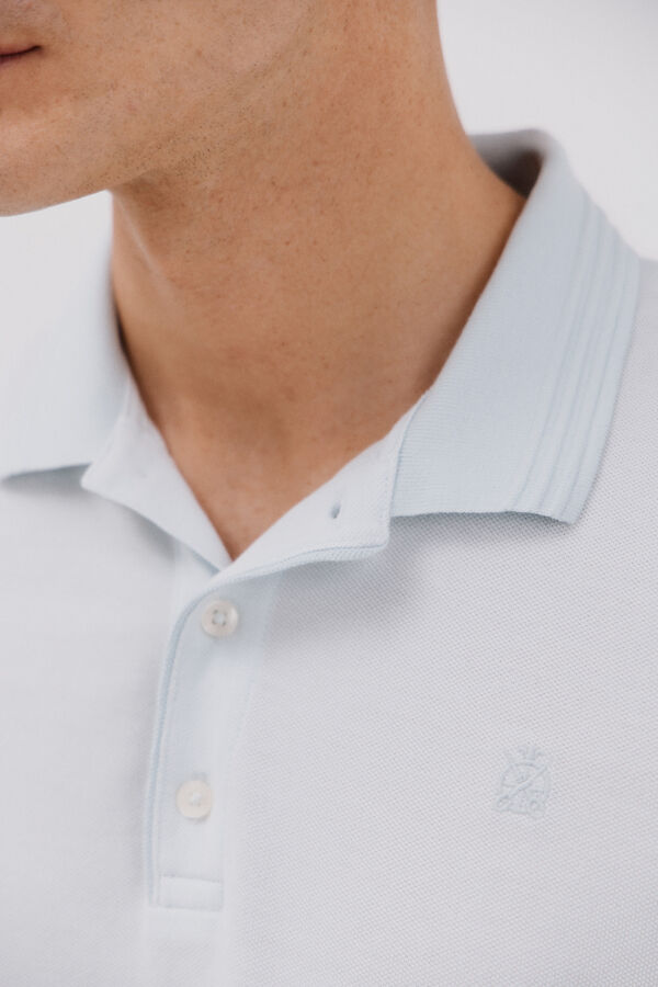 Cortefiel Oxford polo shirt Blue