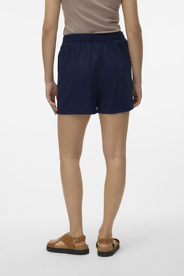 Cortefiel Women's lightweight shorts with elasticated waistband Navy