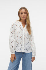 Cortefiel Long-sleeved cotton shirt  White