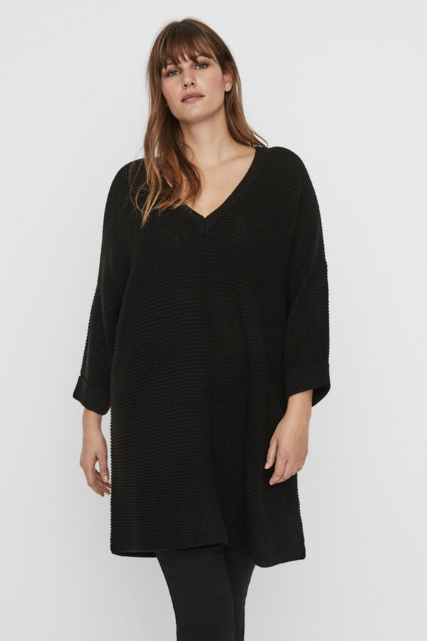 Vero Moda Curve Jersey largo de punto Curve Negro