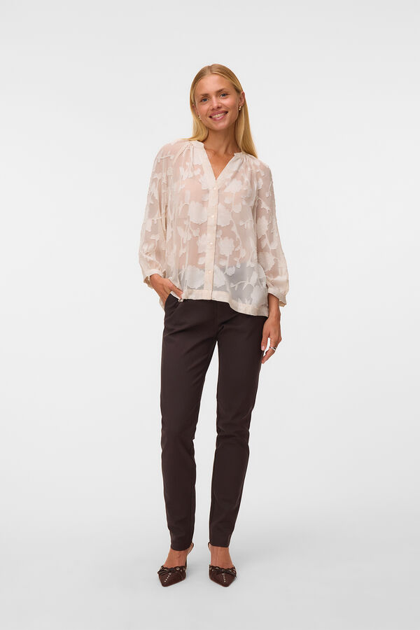 Vero Moda Blusa em tule Tostado