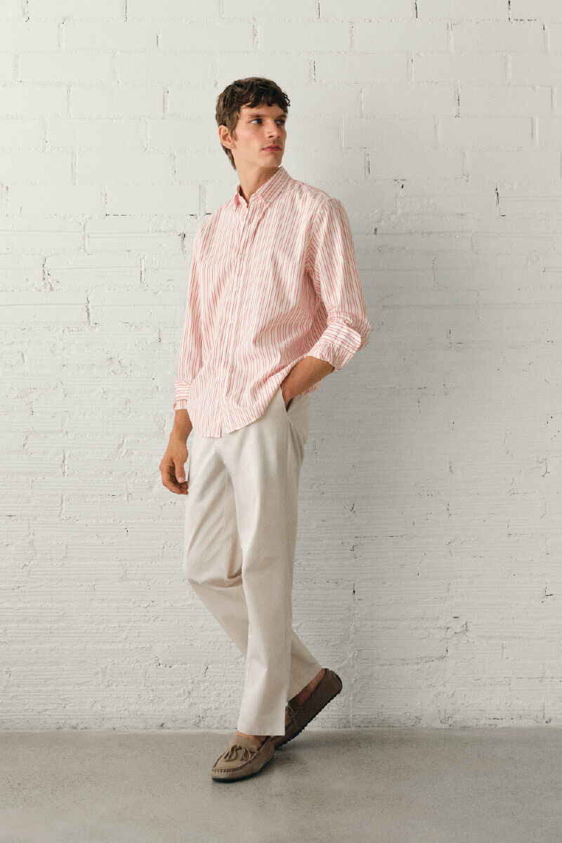 Cortefiel Striped light oxford shirt