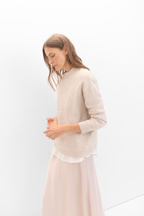 Cortefiel Soft feel jumper Beige