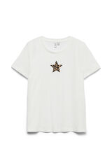 Vero Moda T-shirt estampado de estrela em algod&atilde;o Branco