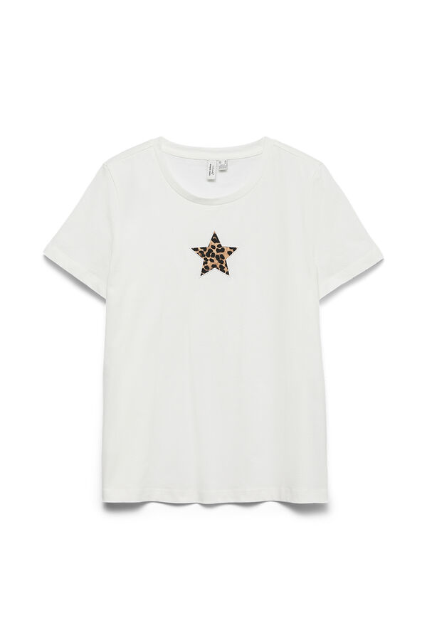 Vero Moda T-shirt estampado de estrela em algod&atilde;o Branco