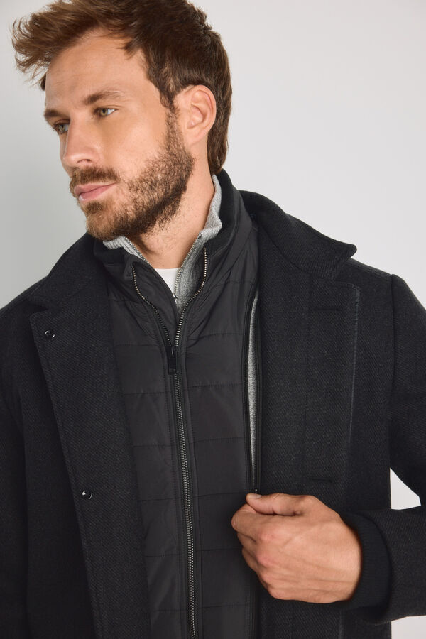 Jack & Jones Sobretudo gola alta com l&atilde; Cinzento