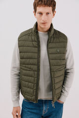 Cortefiel Ultra-light quilted gilet Kaki