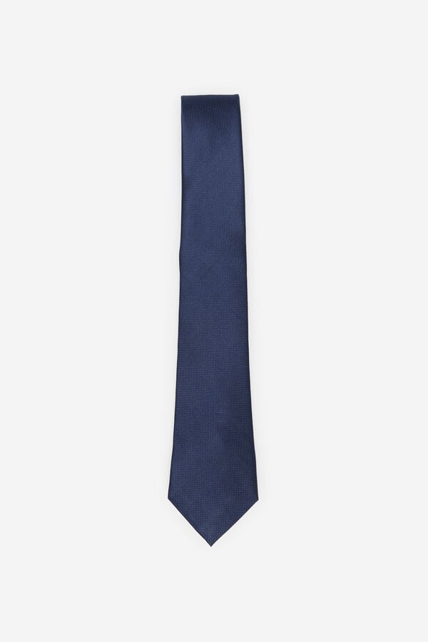 Cortefiel Natural silk tie Navy