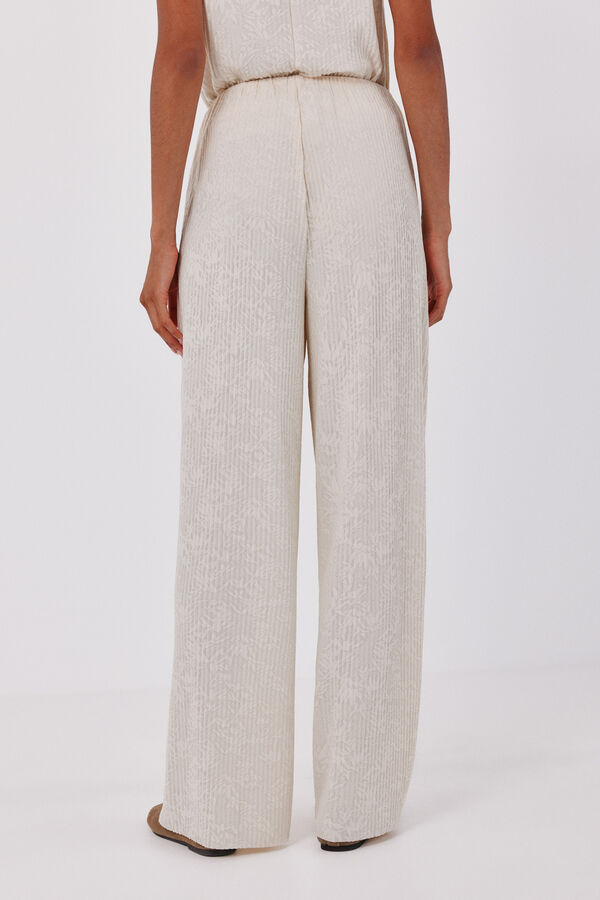 Cortefiel Satin-finish leggings Ivory