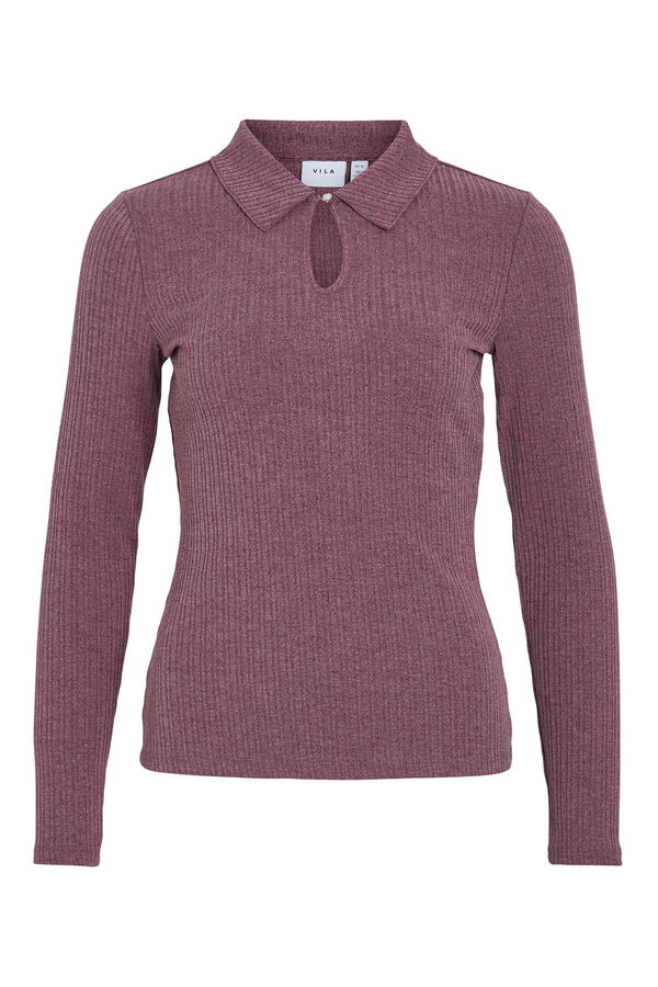 Vila Top de manga polo de gola comprida Subiu